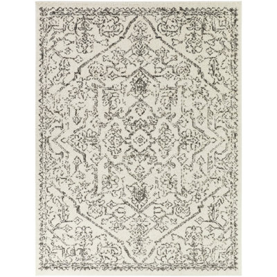 Tapis oriental à médaillon crème Elowen