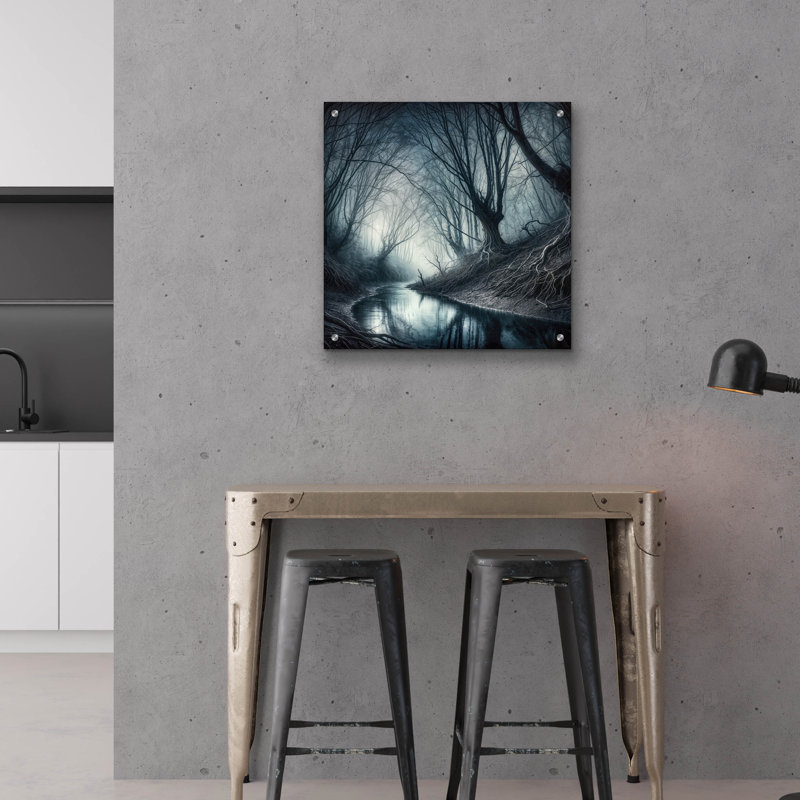  «Haunted Forest» par Rey Klimt, art mural en verre acrylique, H 24 po x l 24 po