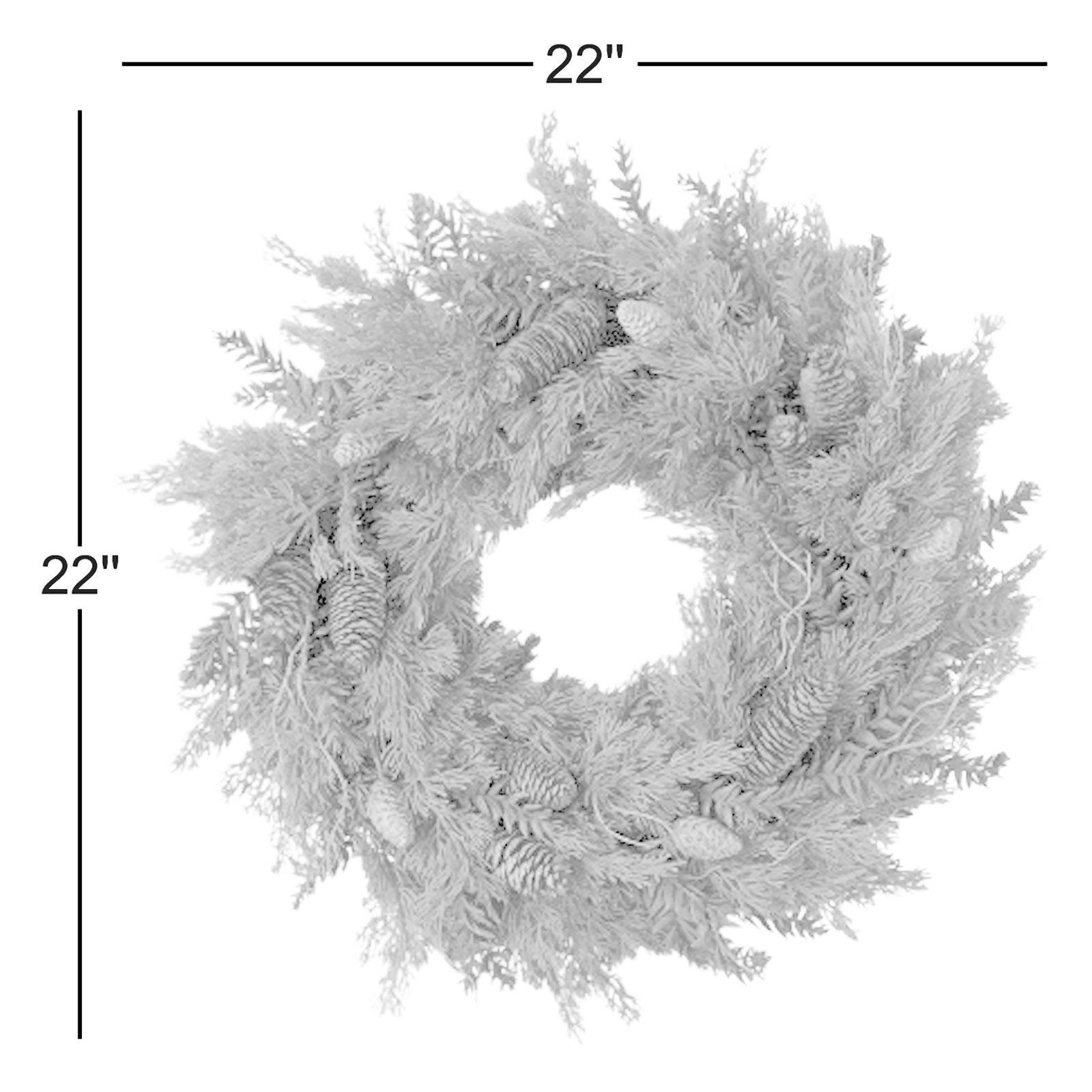 22" Artificial Edema Cedar and Hemlock Wreath