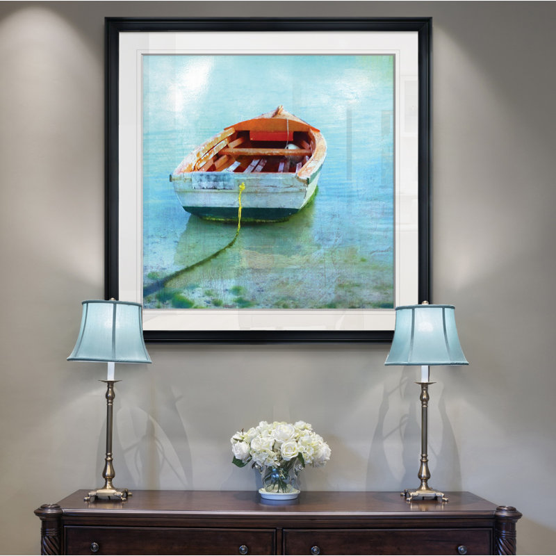 " Color Tint Boat ", 24" H x 24" W x 1.5" D, Black Framed