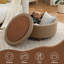 Repose-pieds capitonné rond avec rangement de 30 po de largeur-564064856