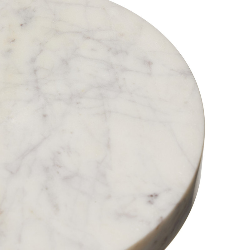 Cen Nesting End Table-Short-Veined White Marble, 23" H x 8" W x 8" D
