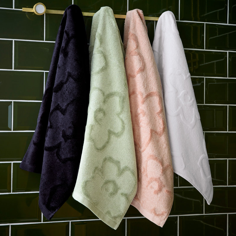 Jacquard Bath Towel, Navy