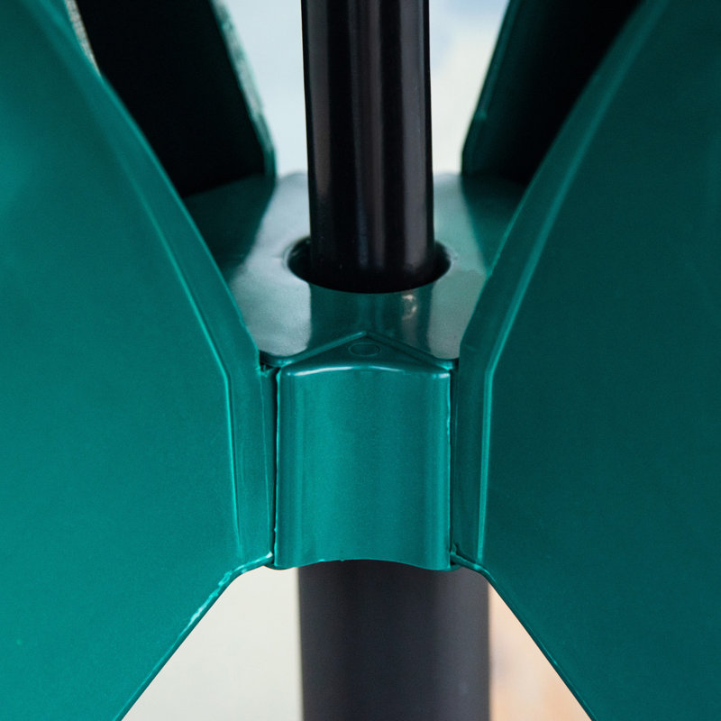 Table de patio ronde en plastique 35,72 po avec trou pour parasol - pour bistro d'extérieur