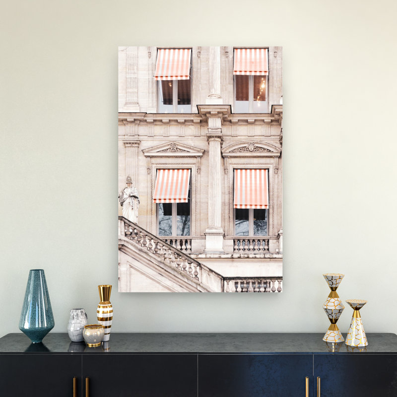 Élégants auvents parisiens, architecture contemporaine, affiche murale, H 36 po x l 24 po
