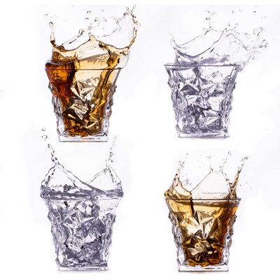 Premium Scotch Glasses Set Of 4 - Elegant Whiskey Glasses For Scotch, Single Malt - Old Fashioned Glass Set In Gift Box - Rocks Whiskey Tumblers For Cocktails - Home Bar Glassware Tumbler Set