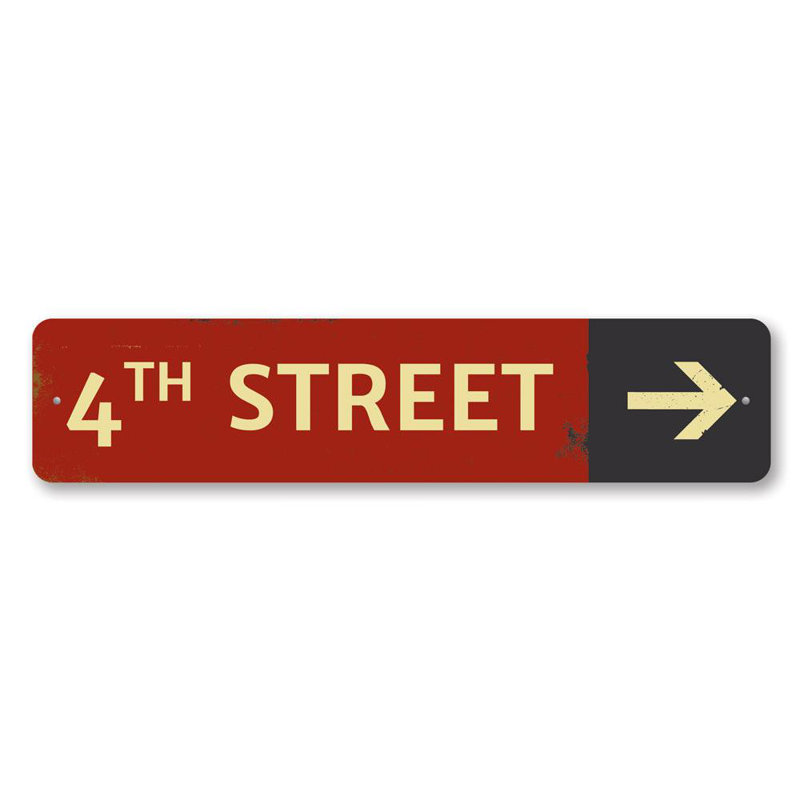 Plaque de rue en aluminium, H 4 po x l 18 po x P 0,04 po