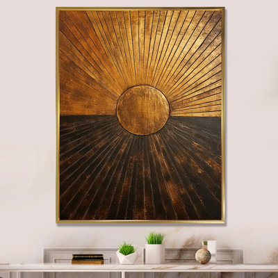 Bronze Brilliance Symetry IV - Abstract Shapes Framed Canvas Print