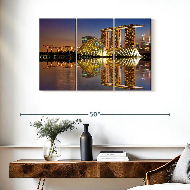 Nicci Illuminated Singapore At Night, 24" H x 38" W