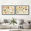 «Botanical Autumn Leaves and Flowers Illustration», reproduction d'art sur toile encadrée 2 pièces-120667401-120667399
