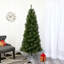 Arbre de Noël artificiel pin vert élancé avec lumières claires-1468116543