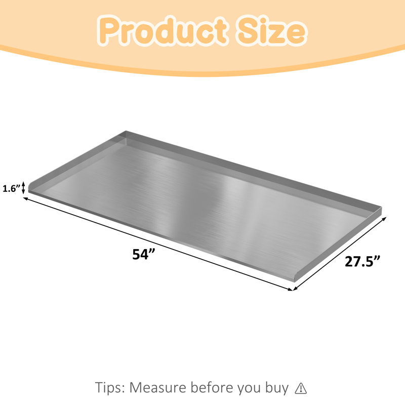 Washer Dryer Countertop Stainless Steel Topper with Edge for Laundry Room Storage and Organization