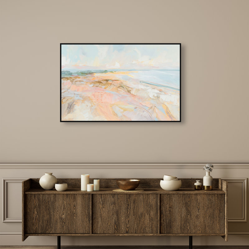 Tidal Borderland I Canvas Abstract Print by Oliver Gal, Black Frame, 15 x 10, 31"H x 46"W, Black Frame