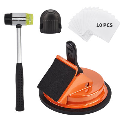 Trousse de réparation professionnelle pour joints de plancher stratifié et bois franc – Pince à ventouse à 45°, maillet en caoutchouc