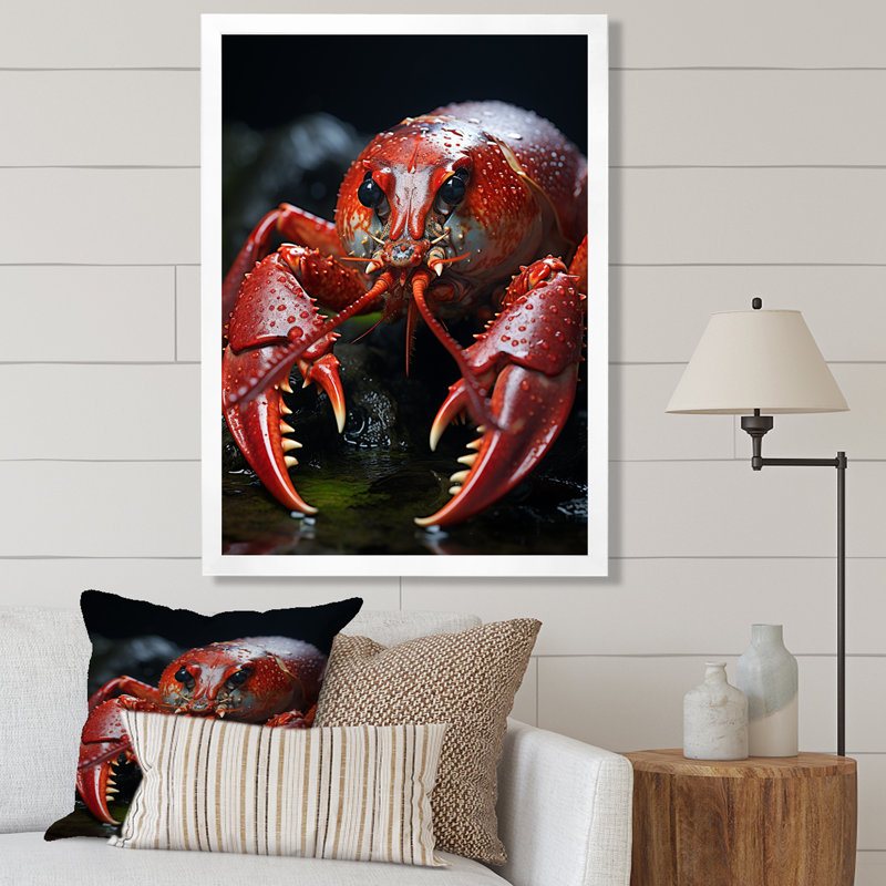 Reproduction d'art sur toile corail, H 32 po x l 24 po x P 1 po, Cadre photo blanc