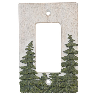 Plaque murale berçante décorative simple à 1 branche Evergreen Forest Trees