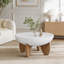 Table basse ronde moderne de 76 cm (30 po), table basse en forme de bol avec pattes en bois massif, plateau lisse peint, montage facile, style milieu du siècle-1157131620