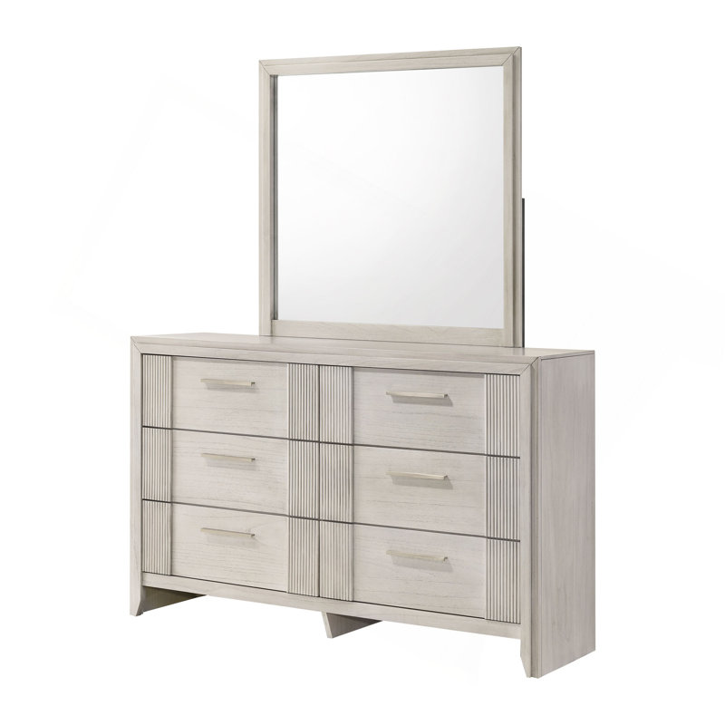 Meuble en bois 1 pièce commode contemporaine, Blanc antique