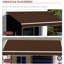 Auvent 13 pi x 8 pi pour patio, terrasse, balcon et eau, manivelle manuelle, café brun magnifique patio 13 pi x 8 pi, tissu aquatique, terrasse