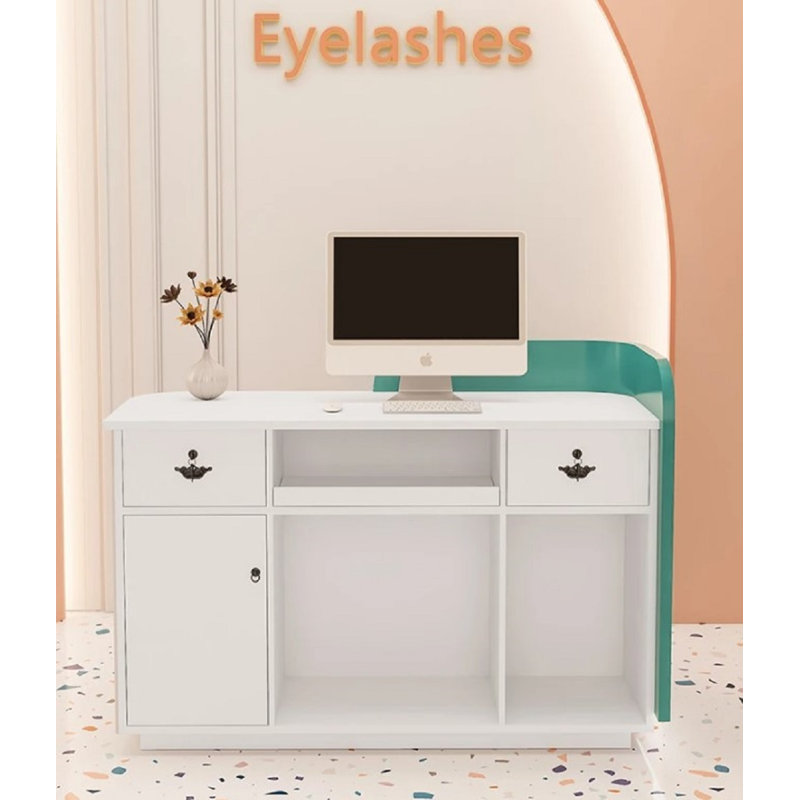 Clervil Rectangle Manufactured Wood Reception Desk, 60cm H x 200cm W x 100cm D