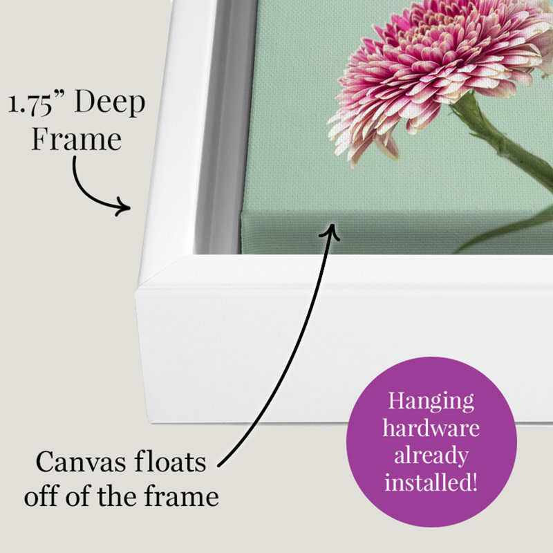 « asdispositions », peinture sur toile, H 33,7 po x l 49,7 po x P 1,75 po, Cadre flottant blanc