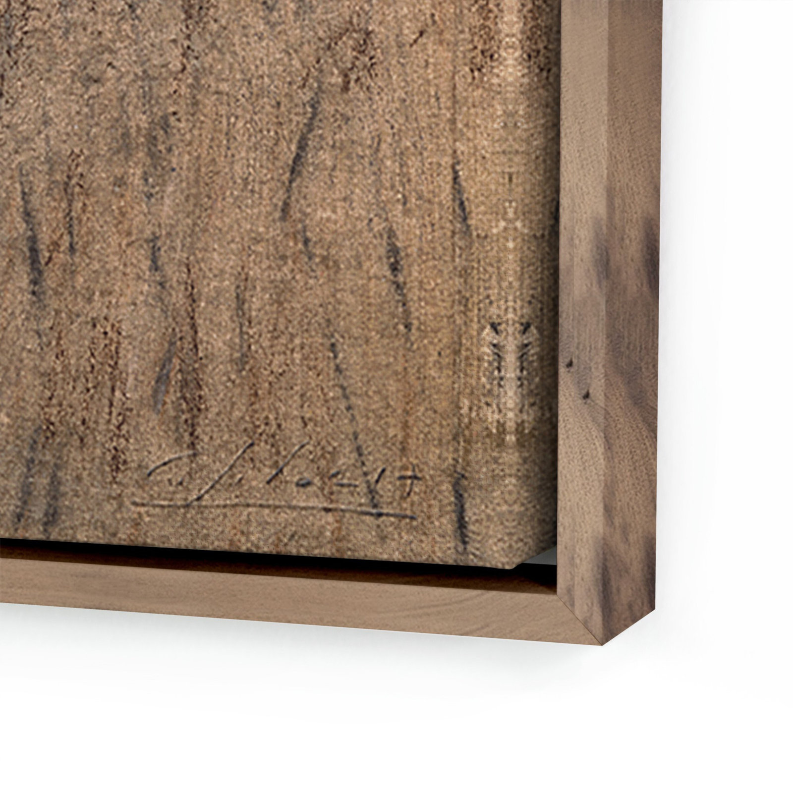 No. 18 by Valeria Sidanez, Rustic Walnut Canvas Floater Framed, 24" H x 18" W
