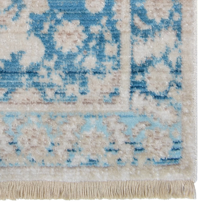Machine Made POLYESTER AREA RUGS  - Rectangle Shape, Blue Color, Classic Oriental Traditional  Design, Low Pile Machine Made Area Rugs for Living Room, Bed Room