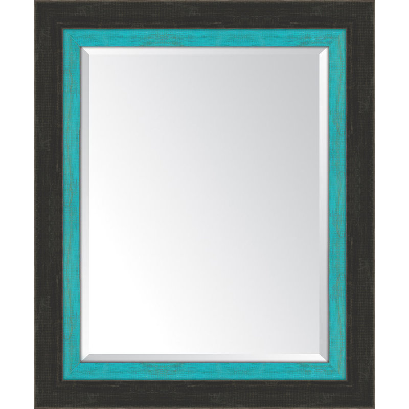 Miroir mural Mazie, H 36 po x l 30 po, Turquoise