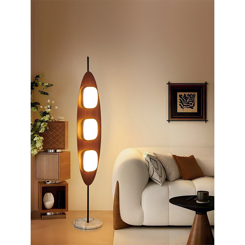 Lampe sur pied en fer forgé, marbre et acrylique de style français