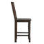 Ensemble 2 pièces de chaises de comptoir Bliss en bois massif brun traditionnel Barista