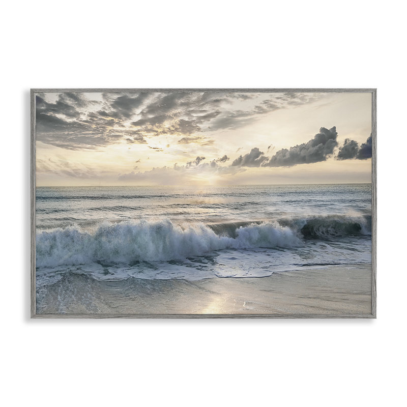 Coucher de soleil en mousse le long du rivage, estampe numérique, design par Mike Calascibetta, H 20 po x l 30 po