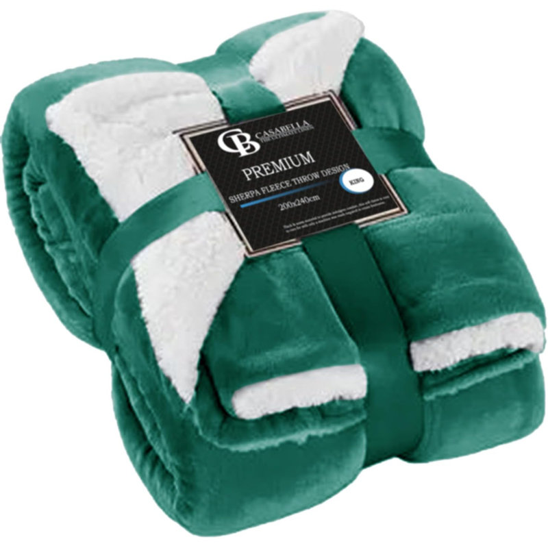 Veyo Throw Blanket, 150cm W x 200cm L, Forest Green