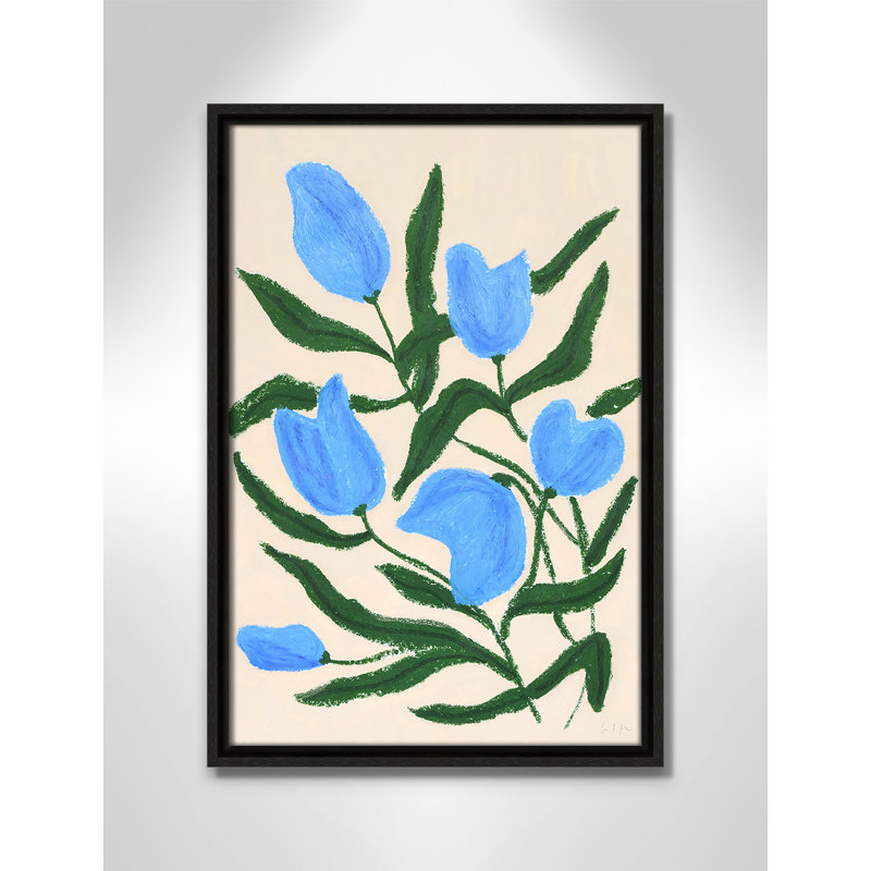 «Colette Blue Tulips Print» par Camilla Bergqvist, Espresso, H 19,5 po x l 13,5 po