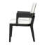 De 2 chaises en bois dur au fini noir et en similicuir brillant blanc, format ergonomique et confortable-1205125568