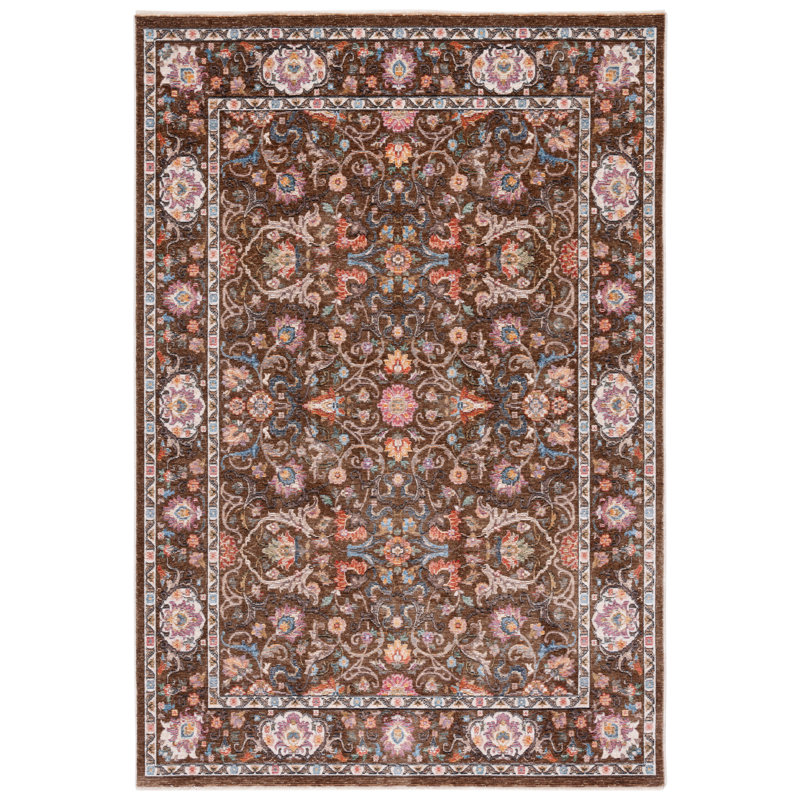 Tapis brun / bleu 224, Rectangle 2 pi 2 po x 4 pi