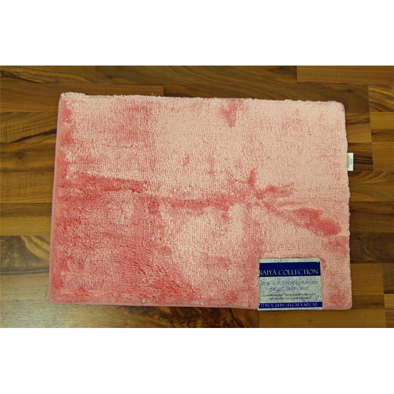 Hiltonia Polypropylene Non-Slip Bath Rug, 32" L x 20" W, Pink