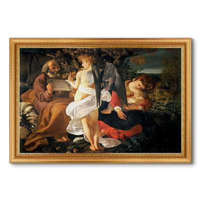 Reposez-vous sur la fuite en Égypte, v. 1597-Caravage - Toile avec cadre sur mesure