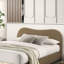 Olive Velvet Upholstered King Bed With Curved Headboard And Storage, Contemporary Bedroom Bedframe Eastern Velvet, Headboard, Storage Space, Solid Wood Base-130695232-130695233