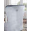 Chaises de salle à manger Glam gris foncé à oreilles en flanelle avec capitonnage en acrylique et garniture cloutée, ensemble de 2