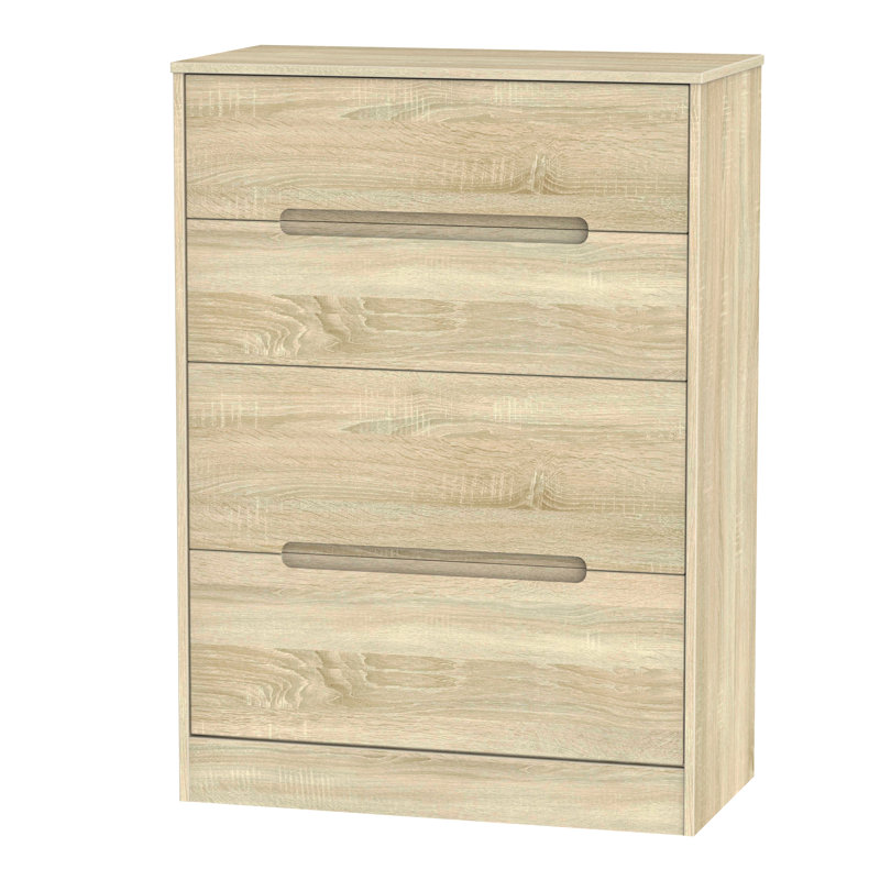 Fully Assembled Vernon 4 Drawer Chest, Bardolino Oak/Bardolino Oak