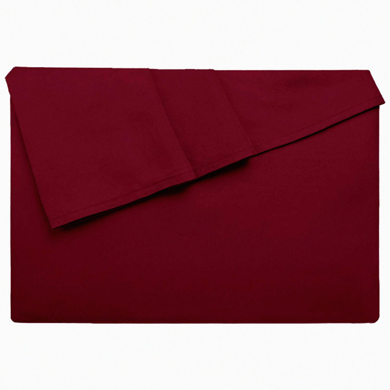 Burgundy Bliss Microfiber Queen Flat Sheet - Extra Soft, Wrinkle Free, Breathable - Machine Washable Queen Size Bedding - Brushed Microfiber Flat Sheet