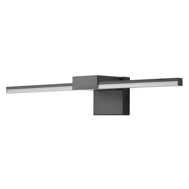 Lampe frontale à miroir 1 lumière DEL à intensité variable noire, Noir mat