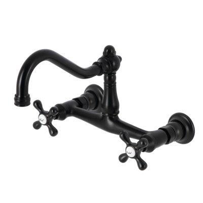 Kingston Vintage Two-Handle 2-Hole Wall Mount Bathroom Faucet