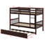Lit superposé modulaire en bois avec lit gigogne, conception convertible et garde-corps de sécurité-1399028236