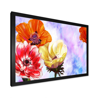 Fleurs colorées - reproduction sur toile