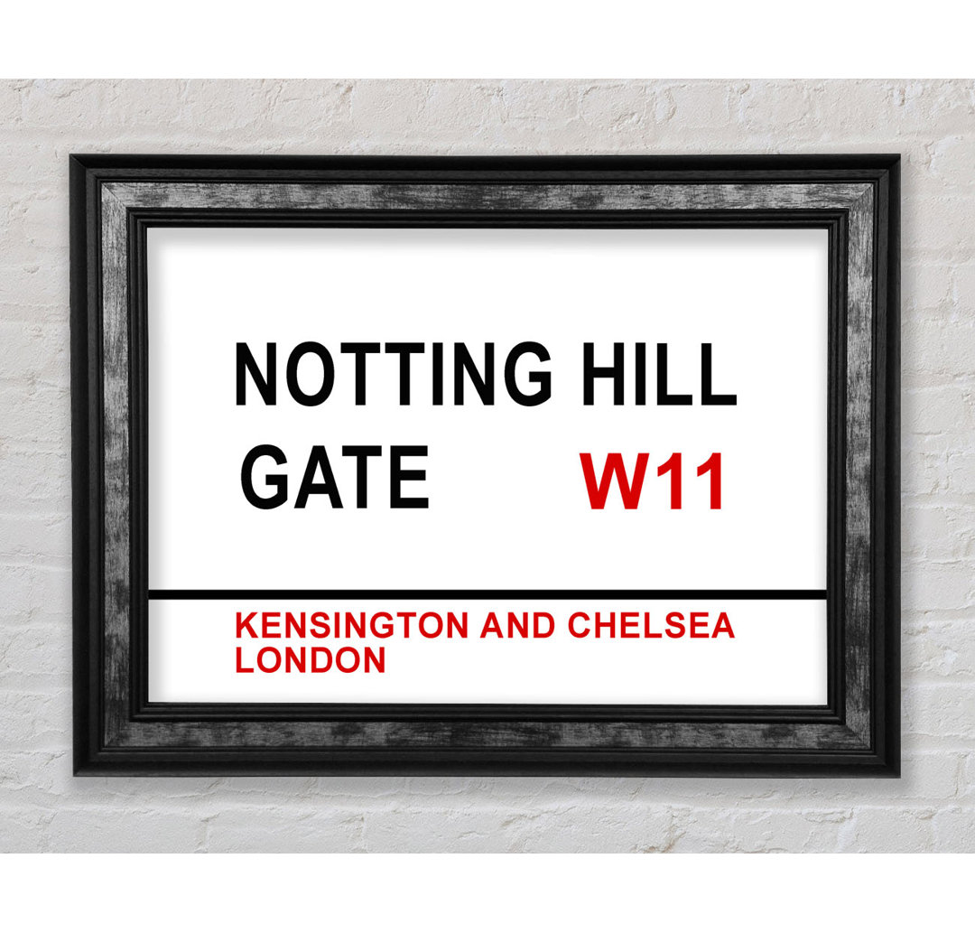 Notting Hill Gate Signs - Einzelne Bilderrahmen Kunstdrucke