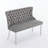 Velvet Double Dining Loveseat Bench, Kitchen & Dining Seating, 2-Seat Tufted Bench W/Handmade Buttons, Wing Back, Brushed Silver Stainless Steel Legs, Mid Century Modern,Single Pack,Gray-1628765552