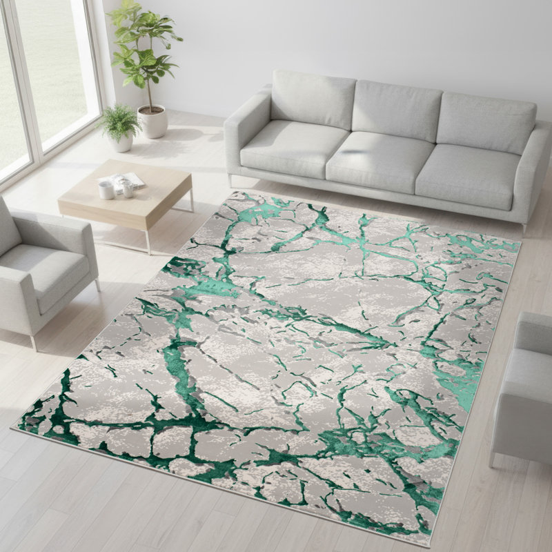 Area Rug, Green, Rectangle 200 x 290 cm