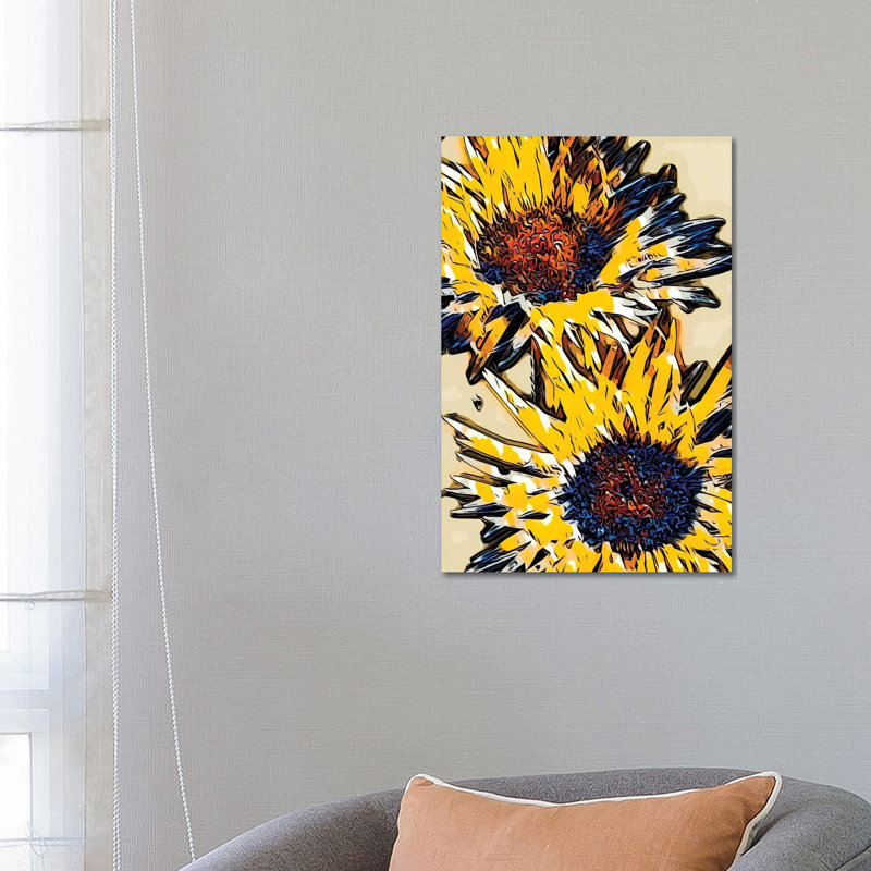 Blue And Yellow Pop by Heidi Bannon - Wrapped Canvas Print