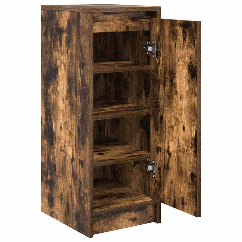 3 Pair Shoe Storage Cabinet, Smoked Oak